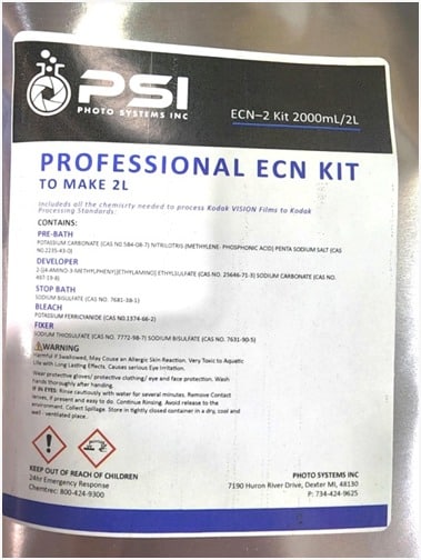 PSI ECN-2 Powder Kit for 2L motion picture film development at home