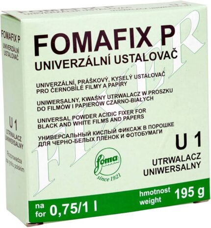 FOMA Fix P U1 – Reliable black & white powder fixer, makes 1 liter solution for excellent results.