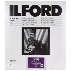 Premium Ilford MGRCDL44M Multigrade RC Deluxe 8x10” photo paper pack – 100 brilliant sheets